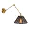 Hello Honey® 28.9" Adjustable Antique Brass Finish Wall Sconce with Black Rattan Shade